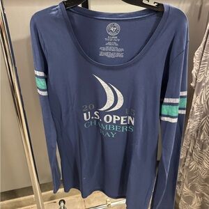 47 Brand Navy Long Sleeve Tee with Teal Accents